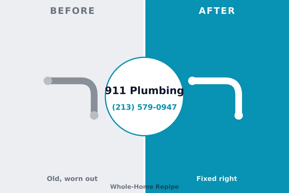 Before and after: plumbing repair Guadalupe, AZ